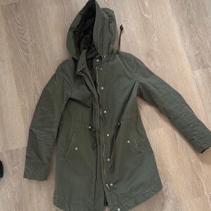 H&M Green Hooded Utility Jacket